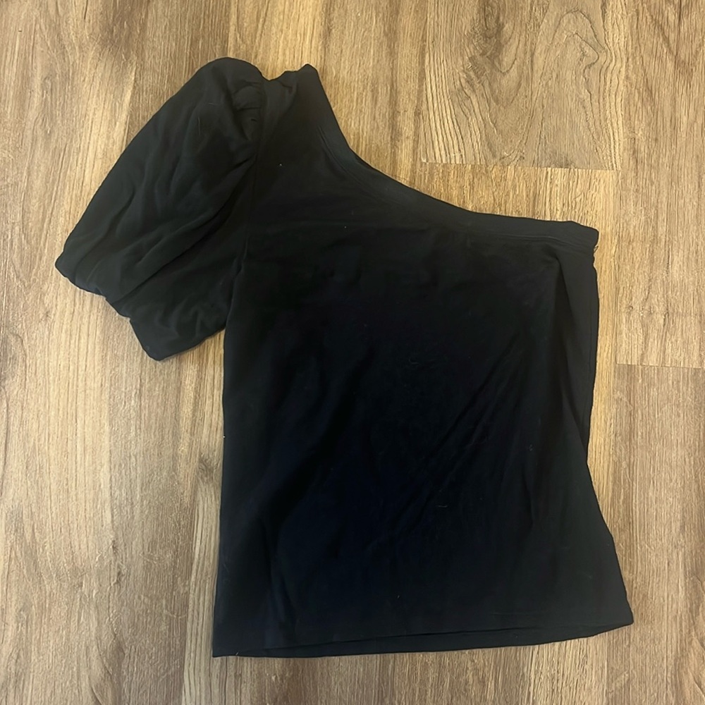 Z Supply black one shoulder shirt